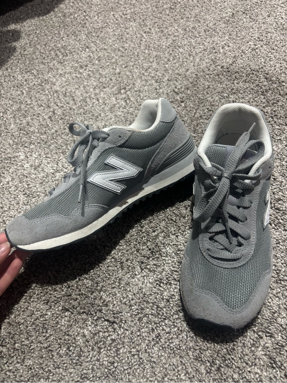 New Balance Gray Mesh & Suede Women's Sneakers